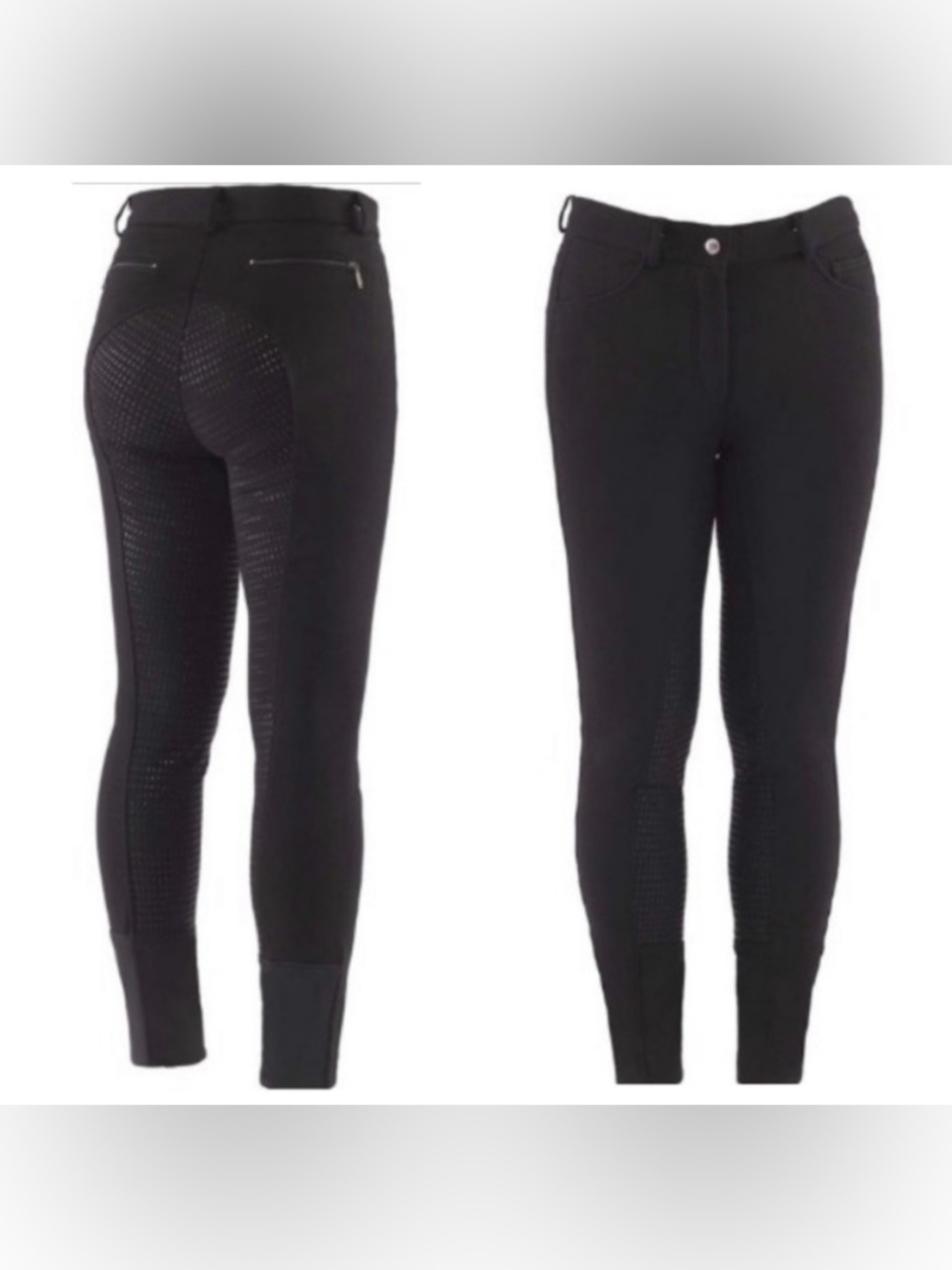 HR FARM Black Women's Full Breech Horse Riding Jodhpurs Pants Size: 28 NWT